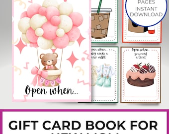 Baby Shower Gift Card Book, New Mom Gift, Unique Present, Printable Gift Card Holder, Gift For New Mom, Congrats on Baby Girl, Gift For Her