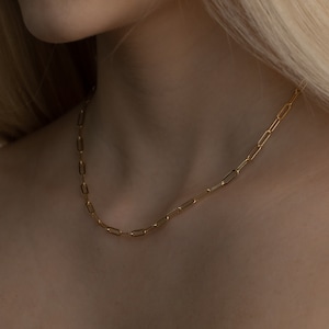 Dainty Gold Filled Chain Choker | Minimalist Link Chain Necklace | Dainty Chain For Everyday | Simple Bead Chain Layer Necklace