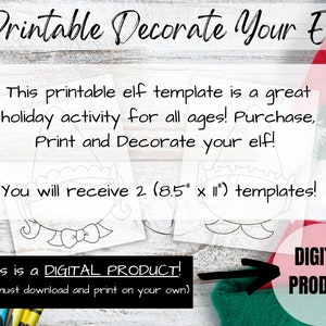 Printable Decorate Your Elf, Elf Activity, Elf Christmas, Elf Kids ...