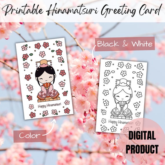 Printable Hinamatsuri Card, Girl's Day Greeting (PDF)