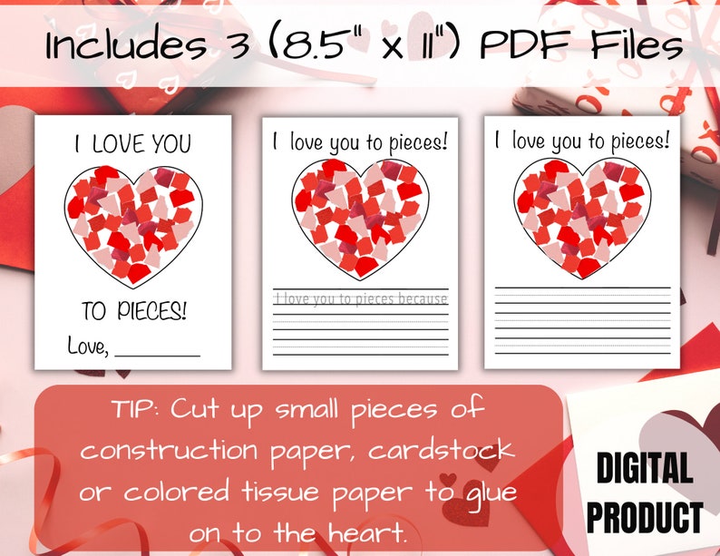 Printable i Love You to Pieces Activity, Valentine's Day Activity ...