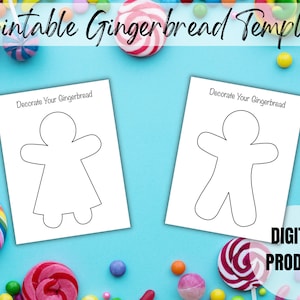 Printable Gingerbread Template, Gingerbread Coloring Sheet, Gingerbread Activity, Holiday Activity for Kids, Christmas Activity