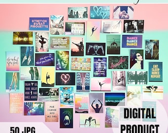Colorful Ballet Collage Prints, Dance Room Decor (Digital Download)
