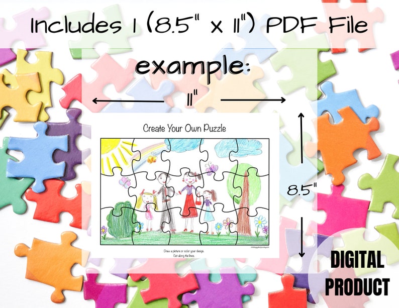 Printable Create Your Own Puzzle, Puzzle Craft, Puzzle Activity, Rainy