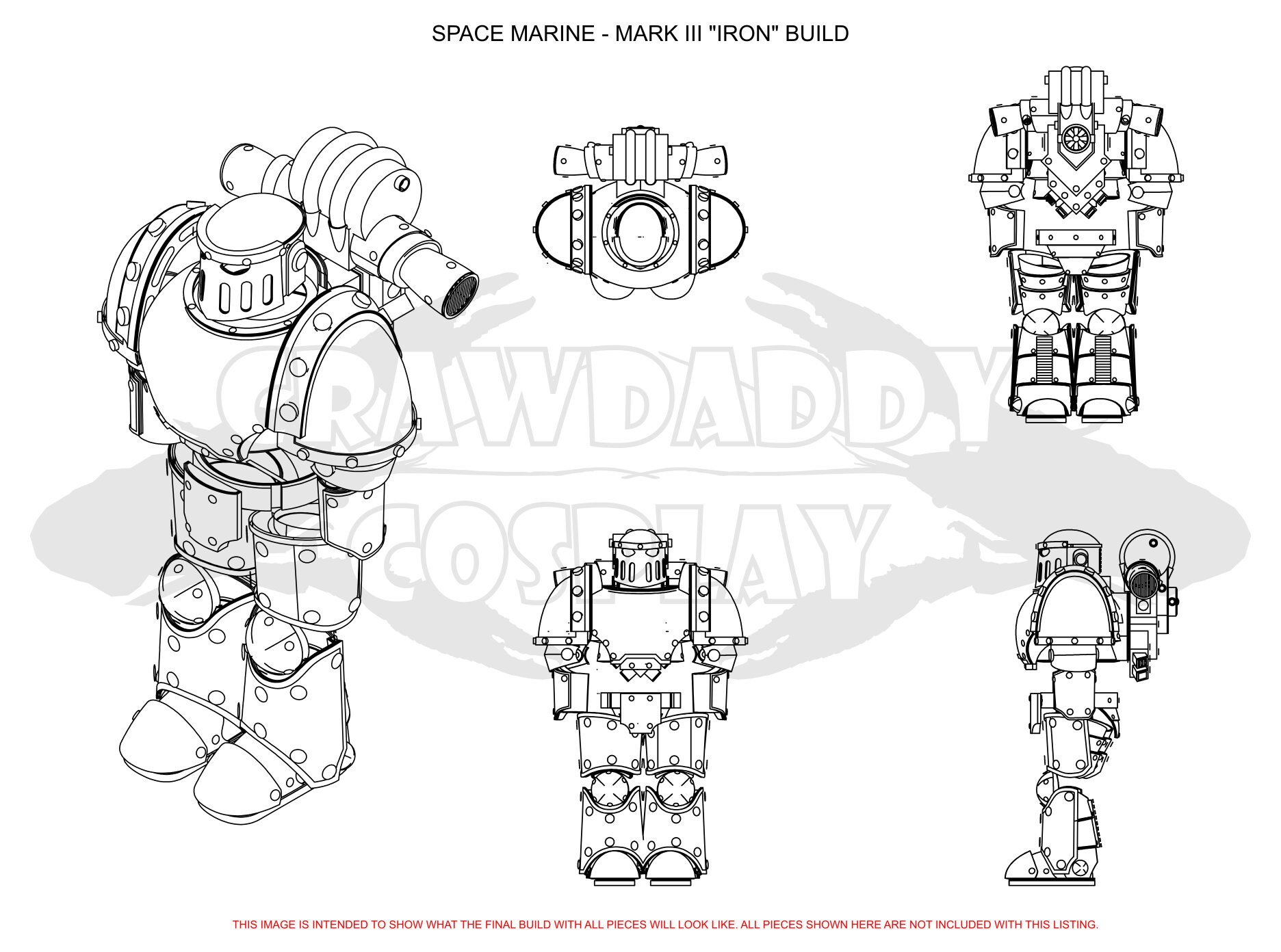 Space Marine Mark III iron Shoulder Pattern - Etsy