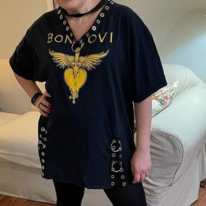 Sustainable Reworked Recycled Grommet Rocker Dress (One size fits most)