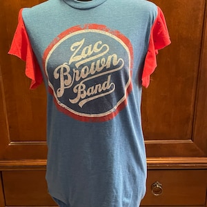 Band Upcycled tee, Customize, Sustainable Fashion, Reworked, Repurposed. Size Sm