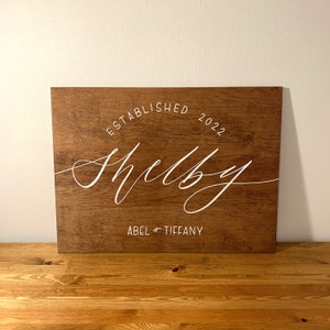 wood last name sign | last name established sign | wedding sign | wood sign | home decor