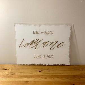 acrylic last name sign | acrylic welcome sign | wedding sign | acrylic sign