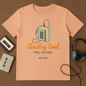 Retro Music Shirt,  Analog Soul Cassette Tee, Vaporwave Aesthetic T-Shirt, 90s Nostalgia Gift for Music Lovers