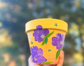 Floral Fusion: A colorful Planter with floral motifs | Hand Painted Plant Pot | Home Decor | Floral Pattern