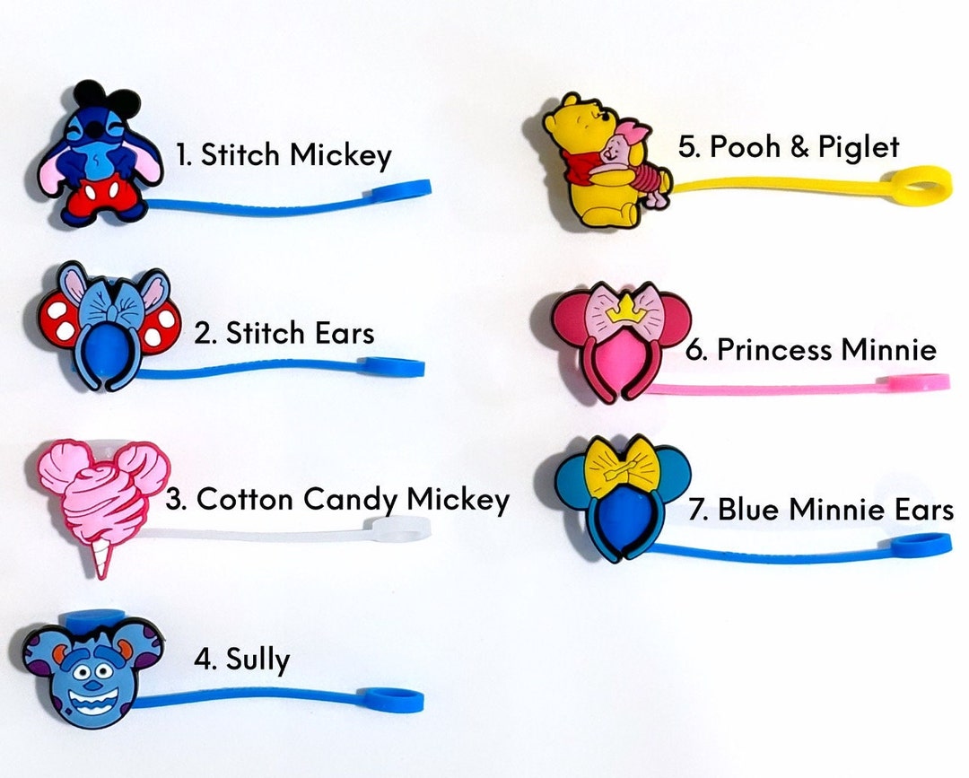 Disney Straw Topper Stitch Straw Toppers Mickey Straw Etsy