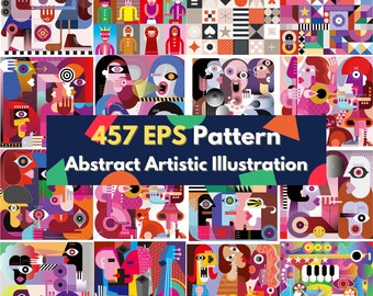 BIG digital 457 EPS bundle abstract illustration element Picasso pattern design background animal advertise pattern image UI design icon