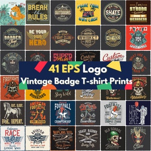 GRAN descarga digital AI/ EPS capas archivo capas editables para Adobe Illustrator insignias de logotipos vintage paquetes gráficos de estilo retro Impresión de camisetas