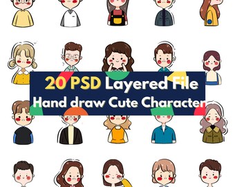 Anime Character Clipart Bundle | Hand-Drawn Style (Digital Download)