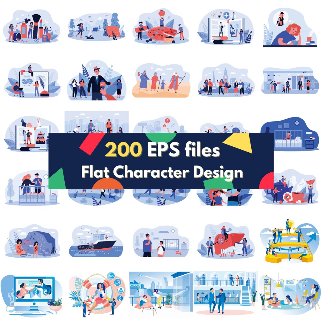 BIG Digital Download 200 EPS Bundle Layered File Editable Adobe ...