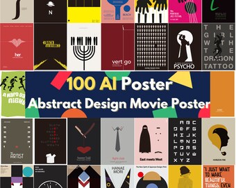 BIG digital download AI layers file editable layers for Adobe Illustrator abstract movie theme poster design commercial artistic minimalist