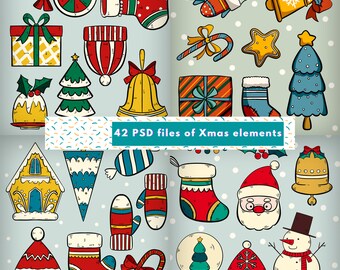 BIG digital download AI layers file editable layer Adobe Illustrator Christmas theme cute element design for Xmas commercial/ family clipart