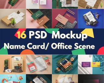 16 PSD Mockup Bundle: Business Card & Flyer Mockups (Digital Download)