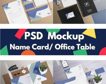 BIG digital download PSD bundle file editable business card Mockup in scenario envelope Mockup file folder Mockup A4 letter head note Mockup