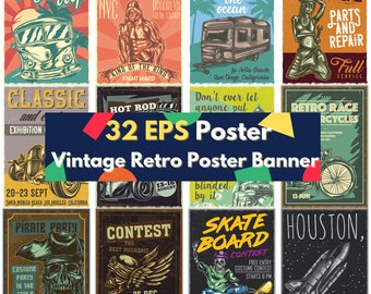 BIG digital download AI/ EPS layers file editable layers for Adobe Illustrator vintage logo badges retro style graphic poster T-shirt print
