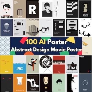 BIG digital download AI layers file editable layers for Adobe Illustrator abstract movie theme poster design commercial artistic minimalist