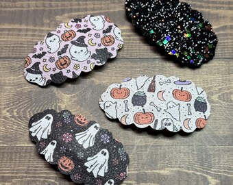 Halloween Snap Clip Hair Bow, Glitter Hair Accessories, Ghost Clips