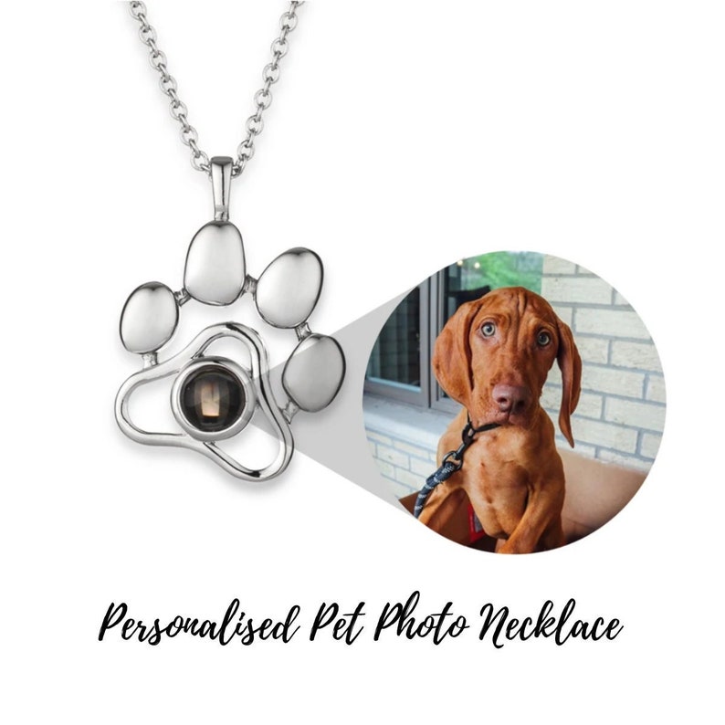 Personalised Paw Photo Projection Necklace Pet Lover Gift Etsy UK