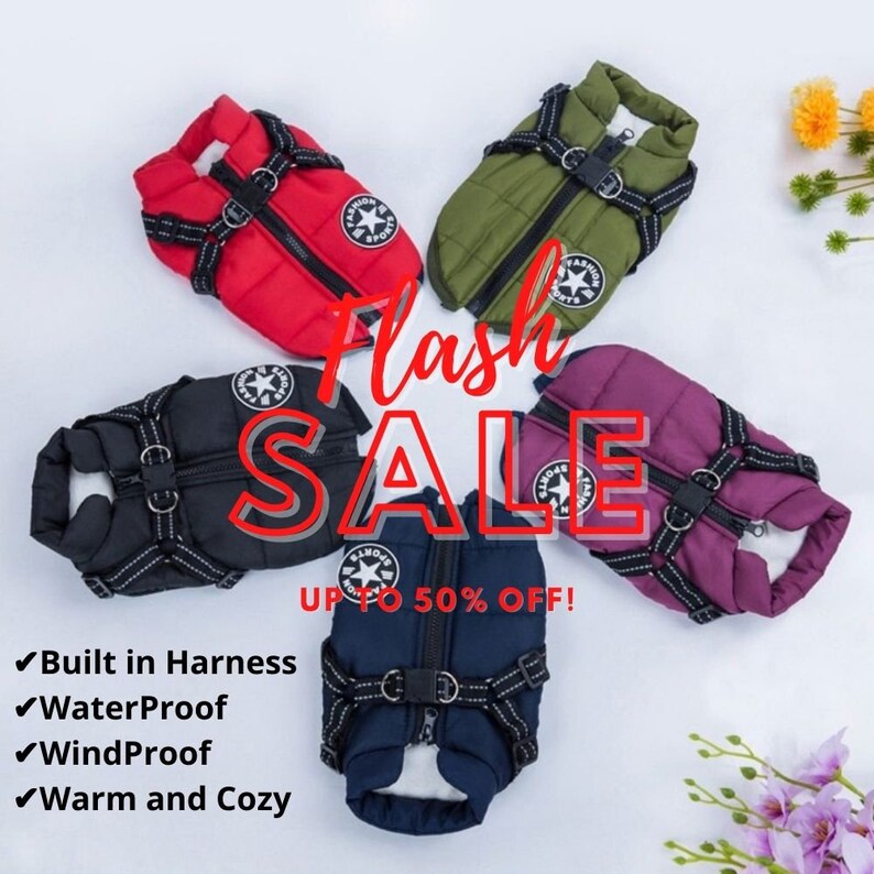 Waterproof Winter Jacket With Builtin Harness for Dogs Cats Etsy UK