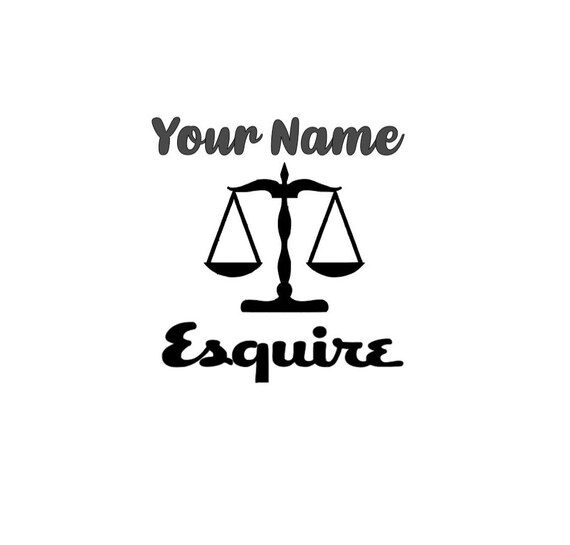 Esquire // Esq. // Lawyer // Custom Vinyl Decal Etsy