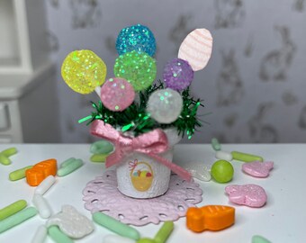 Miniature Easter Sucker Candy Bouquet Miniature Easter Centerpiece