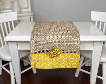 Miniature Bee and Honeycomb Table Runner/Tablecloth