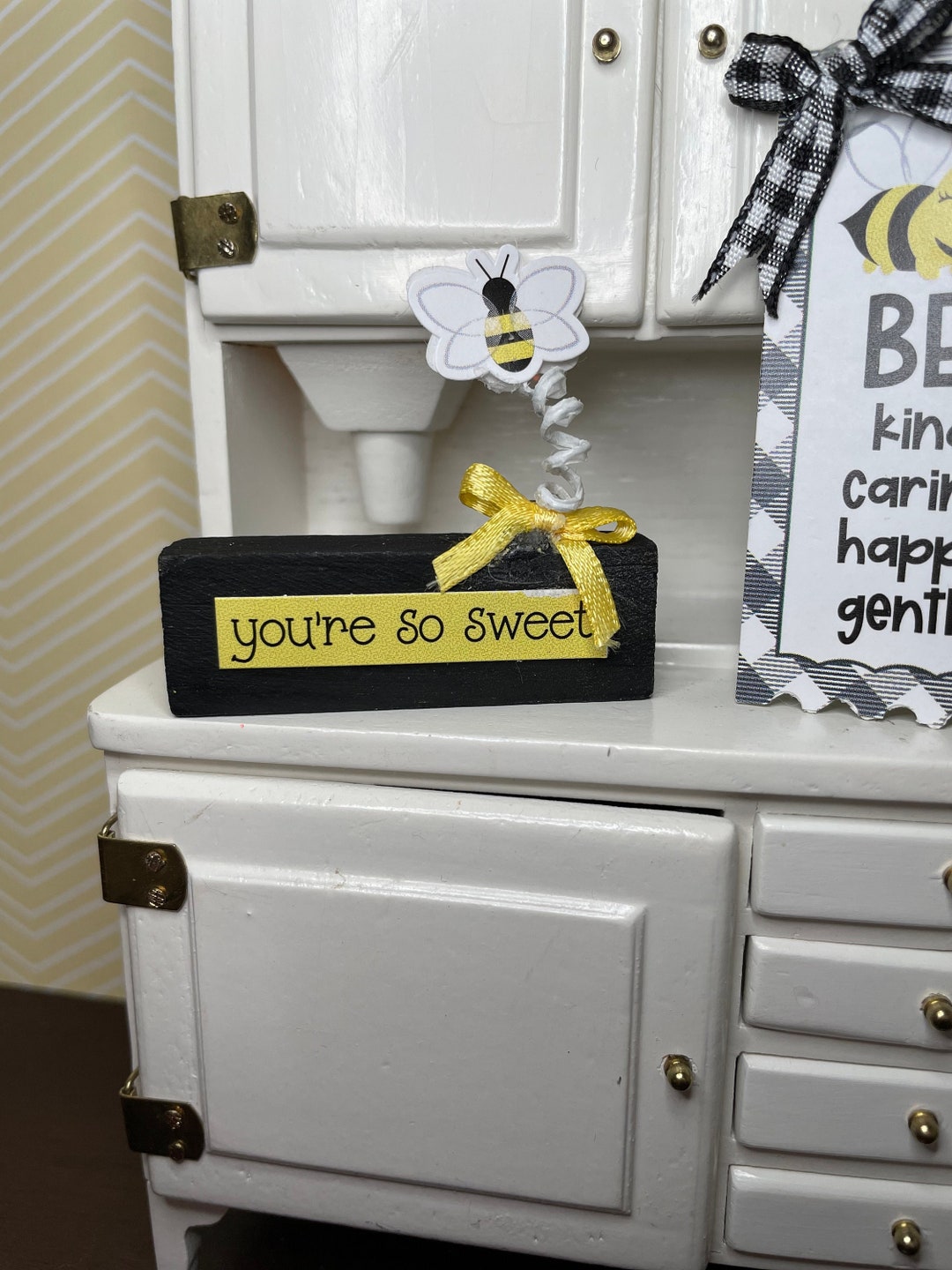 Bee Block Sign Miniature Bumble Bee Block Sign You’re so Sweet - Etsy