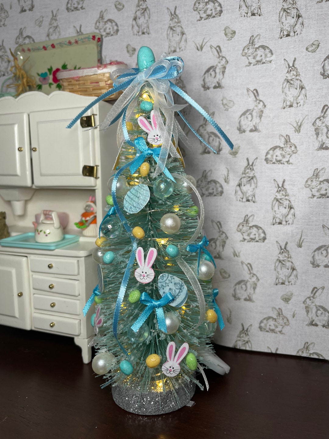 Mini Dollhouse Lighted Easter Egg Tree 7 Etsy