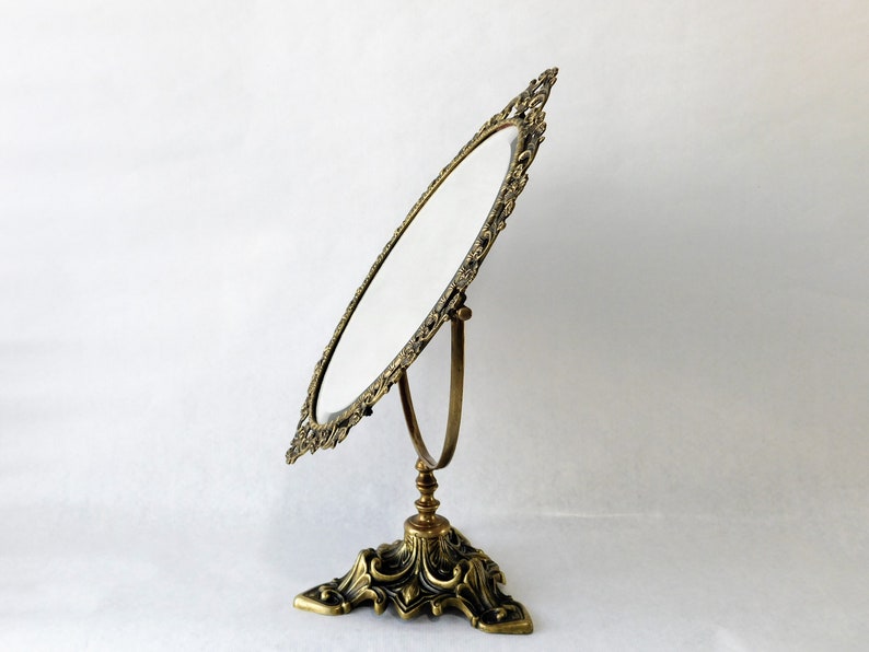 Vintage Dressing Table Mirror Brass. Vintage Vanity Mirror. Etsy