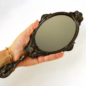 Vintage Brass Hand Mirror: Art Nouveau Cherub Vanity Decor - Etsy