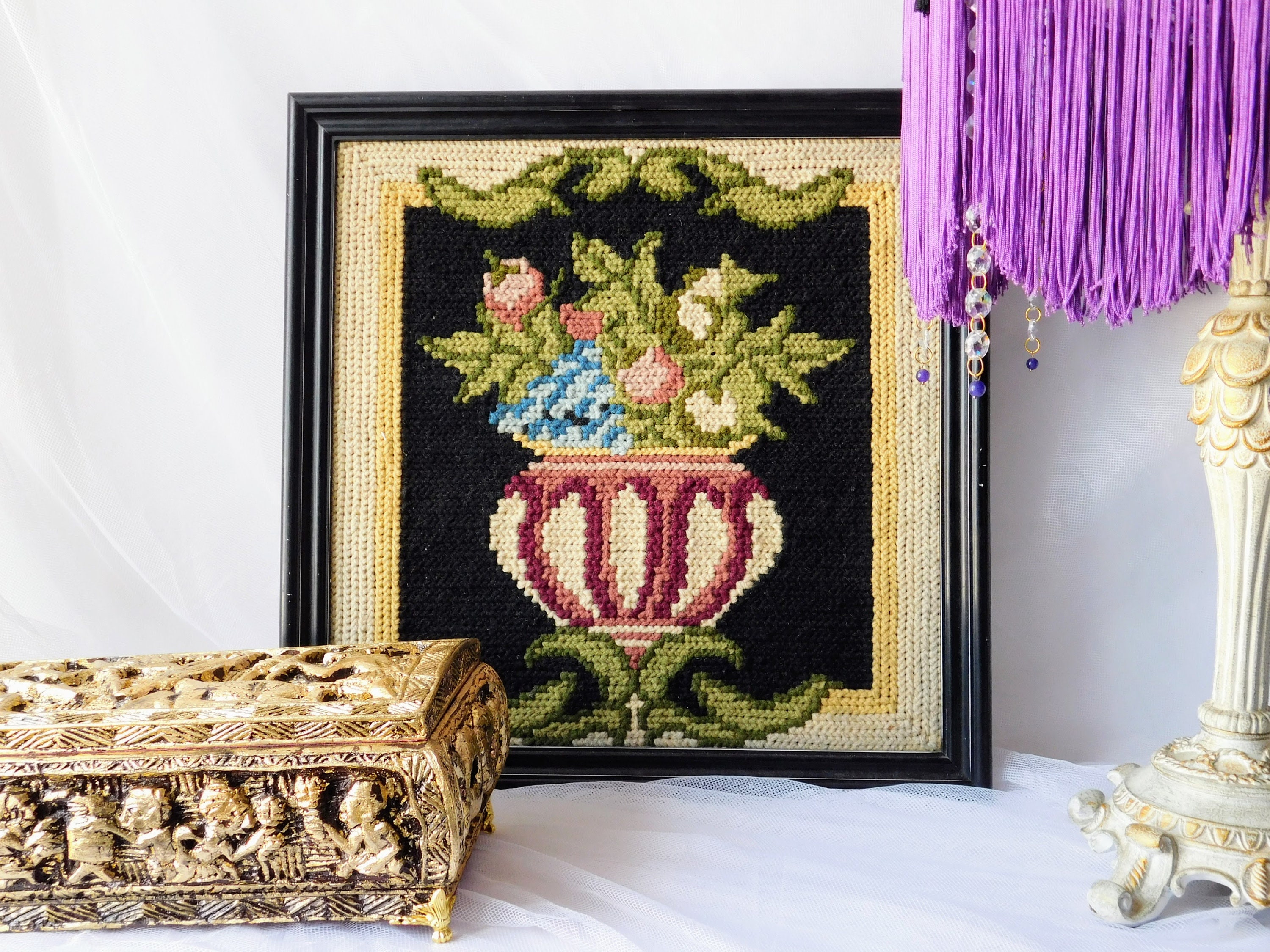 希少★アライオロス絨毯ポルトガル伝統工芸品認証Arraiolos花白ピンクウール 希少☆アライオロス絨毯ポルトガル伝統工芸品認証Arraiolos花白ピンク