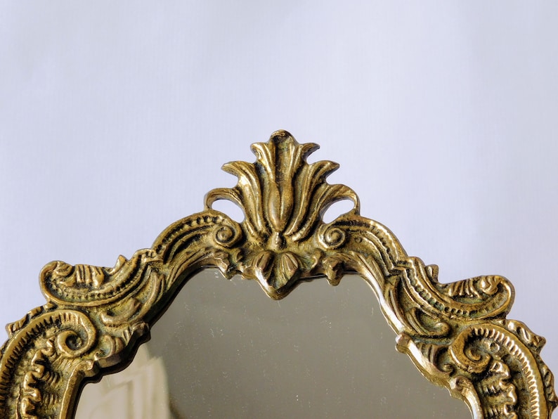 Vintage French Victorian Style Brass Vanity Mirror. Table Etsy