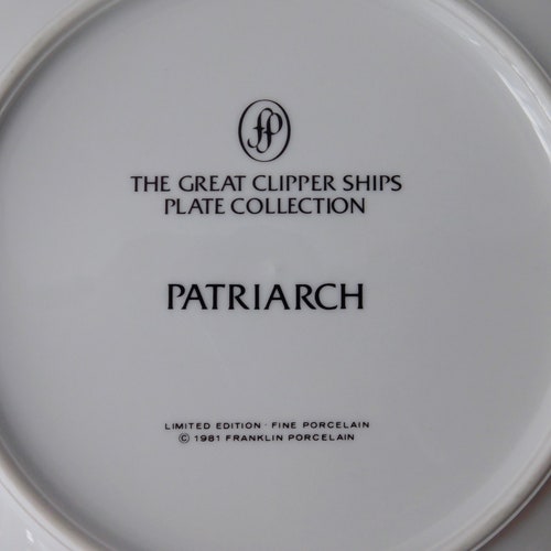 Vintage hot porcelain plates set Franklin Mint. Limited edition Clipper Ship Porcelain Plates Marco Polo and Patriarch 9