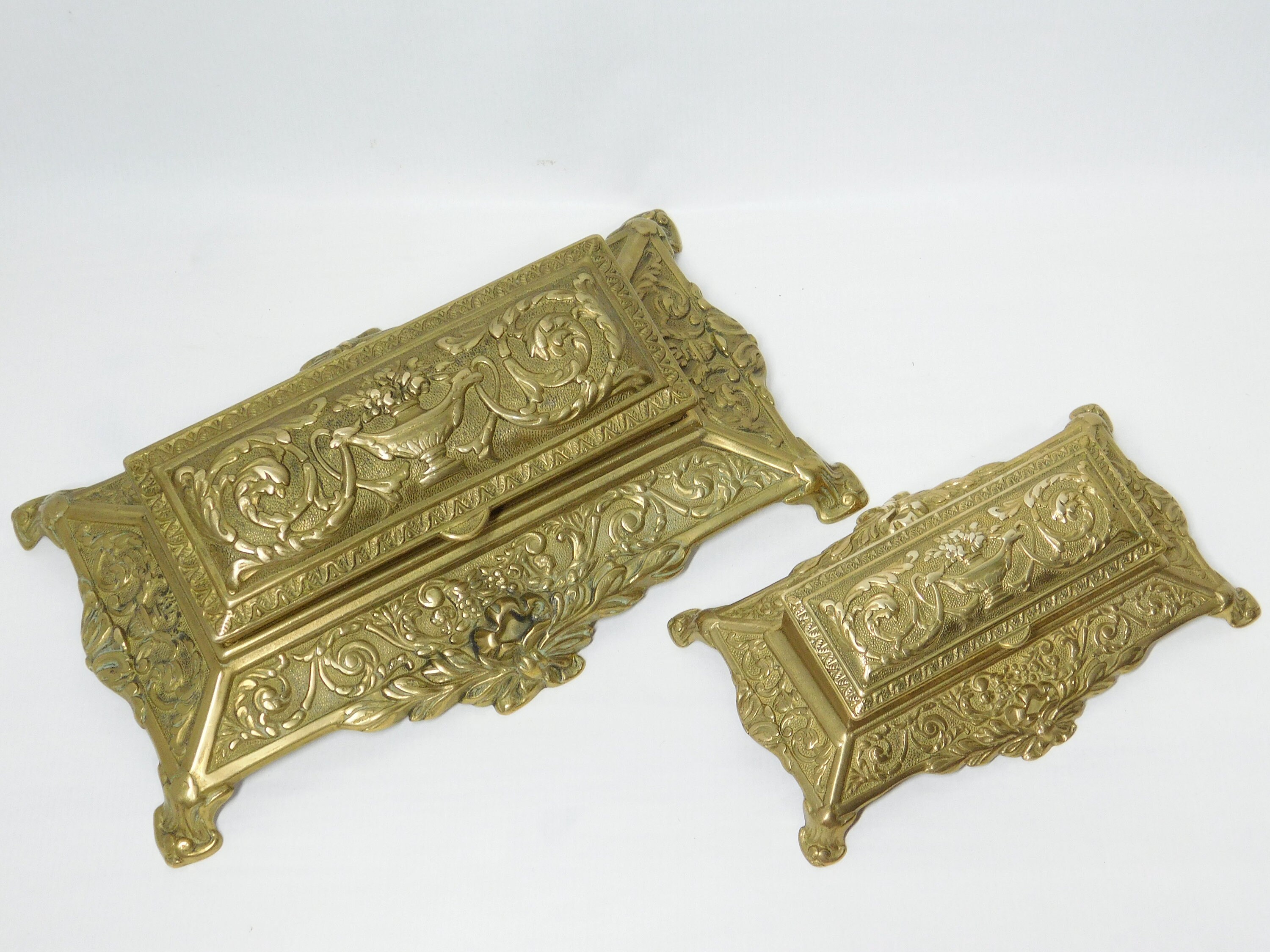 Vintage Brass Postage Stamp Holder. Desktop Rococo Style. Etsy