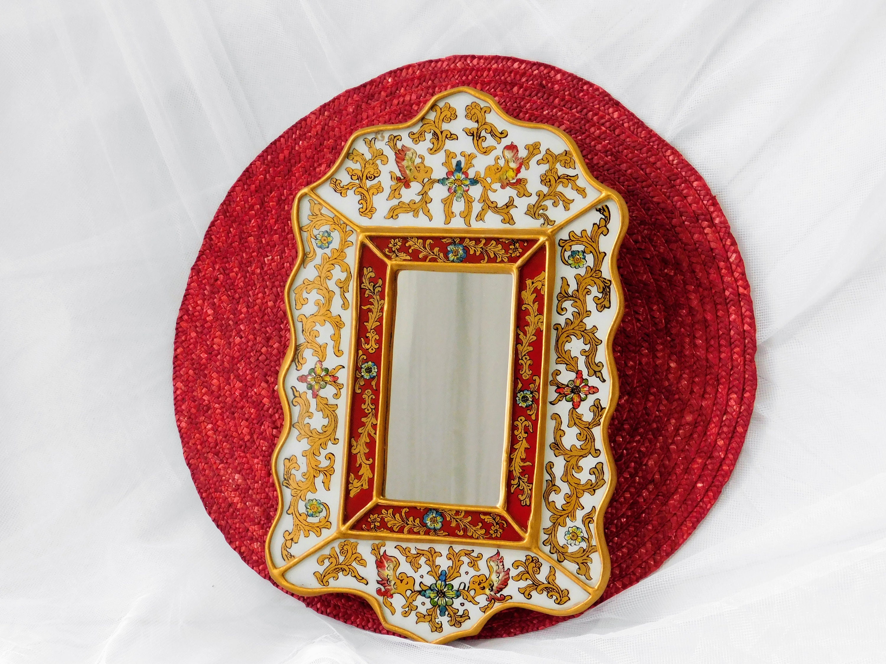 Vintage Decorative Mirror Latin America. Columbian Mirror. Peruvian