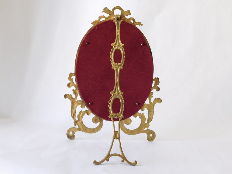 Vintage French Brass Vanity Mirror. Table Mirror Standing Etsy