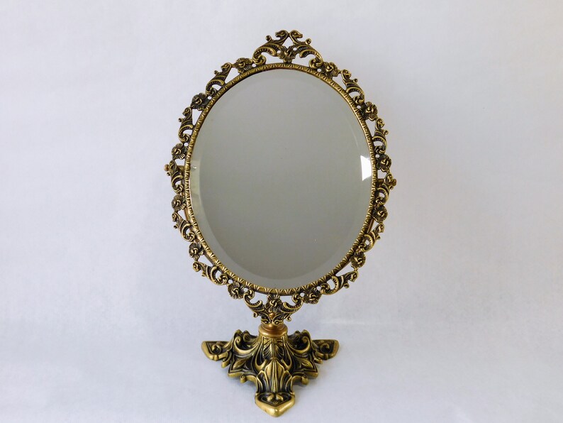 Vintage Dressing Table Mirror Brass. Vintage Vanity Mirror. Etsy