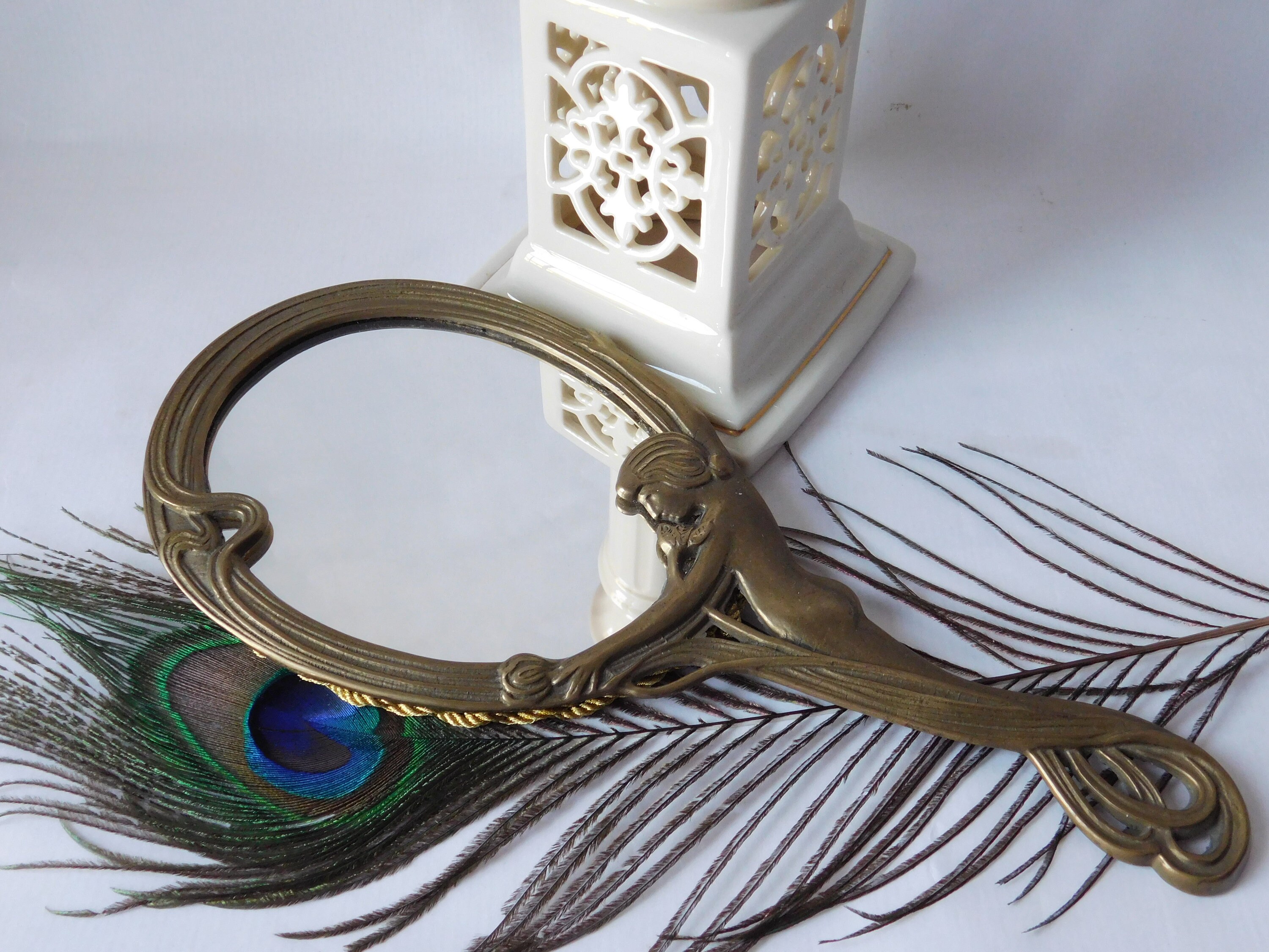 Vintage Brass Hand Mirror the Echo. Lovely Brass Etsy