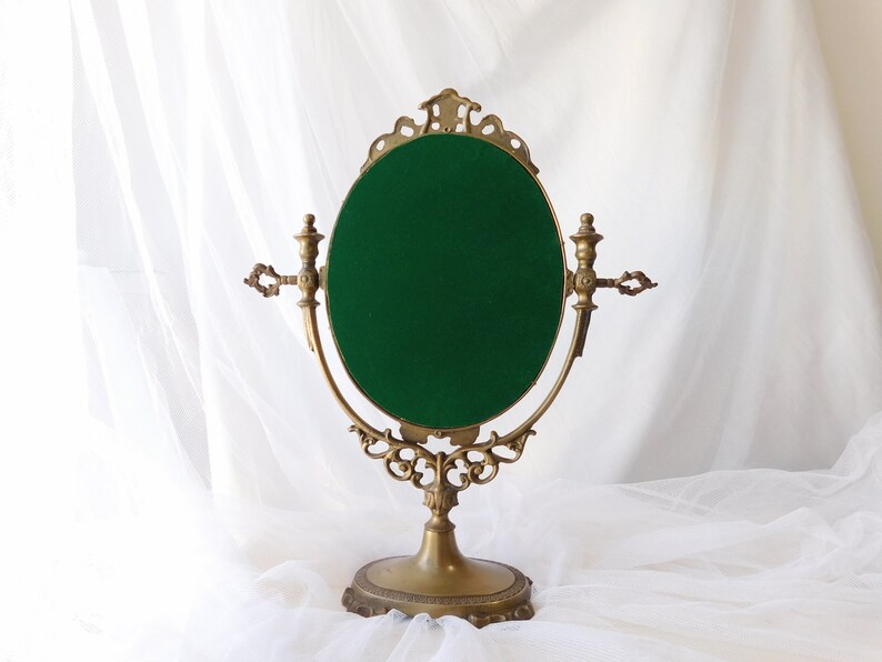 Vintage French Brass Vanity Mirror. Large Table Mirror Etsy