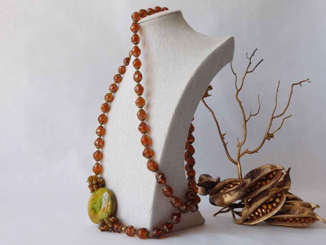 Collier Sautoir Perles De Verre De Murano – Années 50, Rare – Perles Grosses, Couleur Bleue – État Parfait – Bijou Vintage Italien