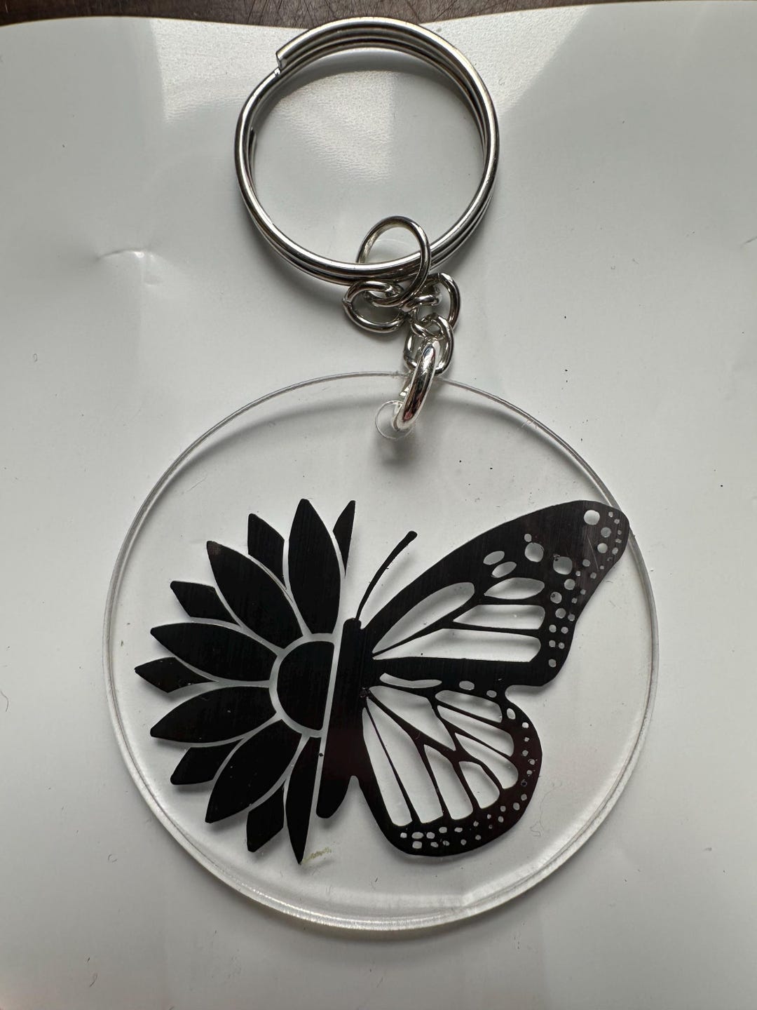 Sunflower Butterfly Keychain - Etsy