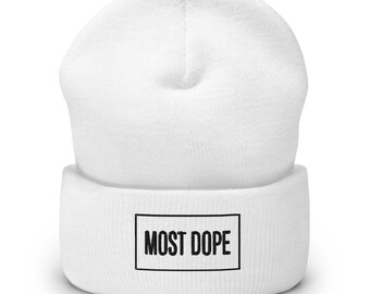 MOST DOPE Embroidered Beanie Black Grey 