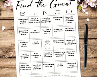 Znajdź gościa BINGO - DO DRUKU