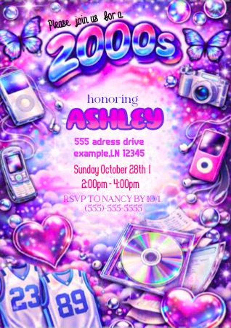 2000s Theme Party Invitation | Y2K Party Invite | 2000s Baby Shower ...